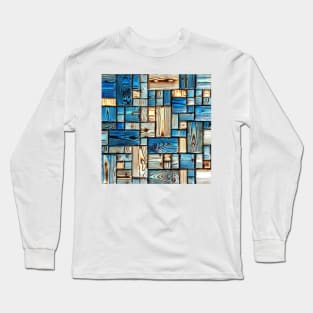 Escape (blue burned wood art) Long Sleeve T-Shirt